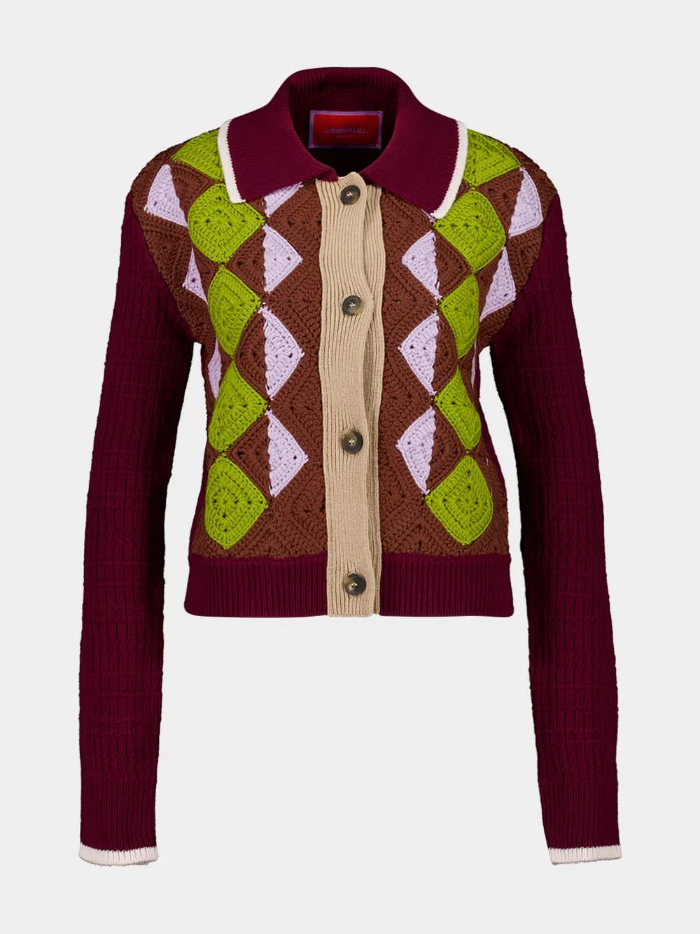 Multicolour Wool Crochet Mini Cardigan sold by Fashion Clinic product image thumbnail 2