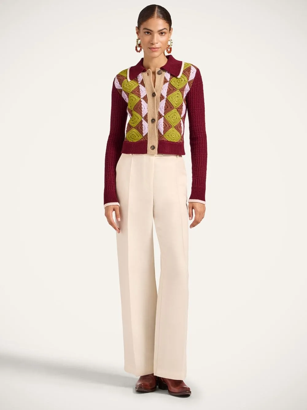 Multicolour Wool Crochet Mini Cardigan sold by Fashion Clinic