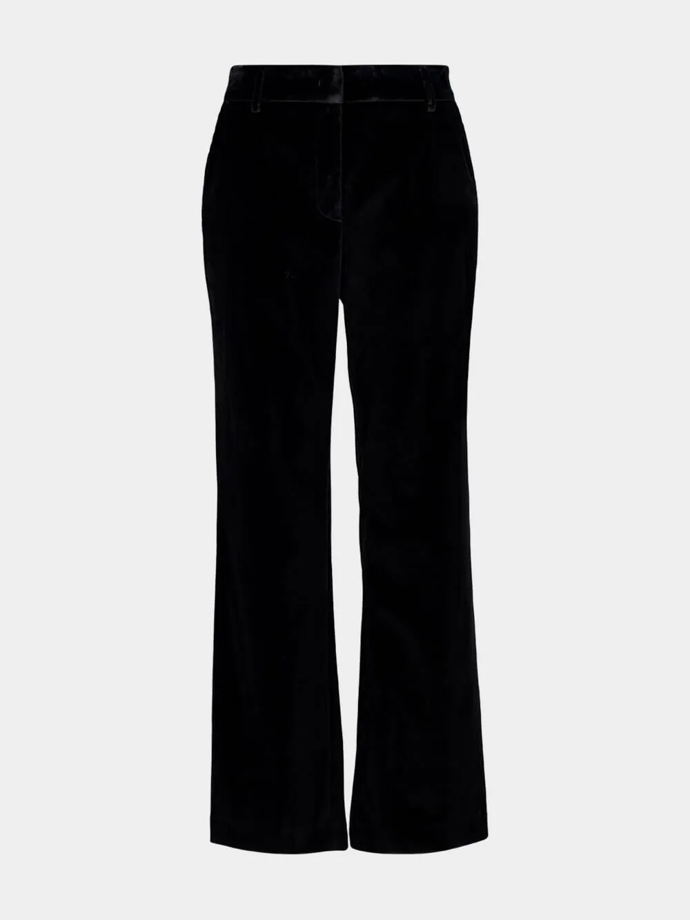 Black Cotton Straight-Fit Trousers sold by Fashion Clinic