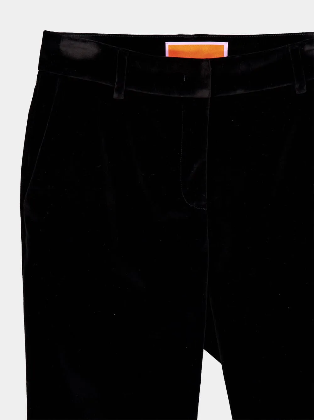 Black Cotton Straight-Fit Trousers sold by Fashion Clinic product image thumbnail 3