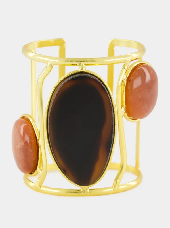 Dakota II Cuff with Agate and Jasper sold by Fashion Clinic