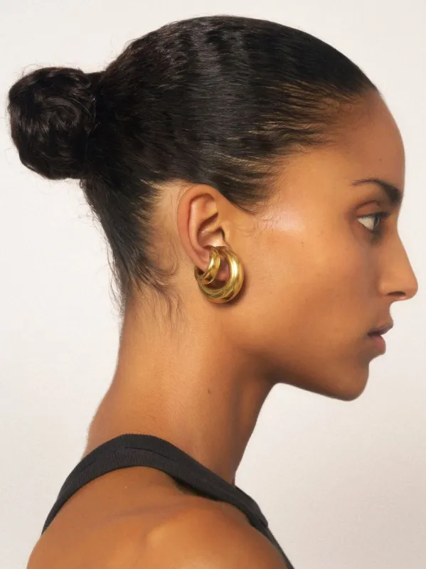 Blow Up Gold Sculptural Cuff Earring made by Panconesi
