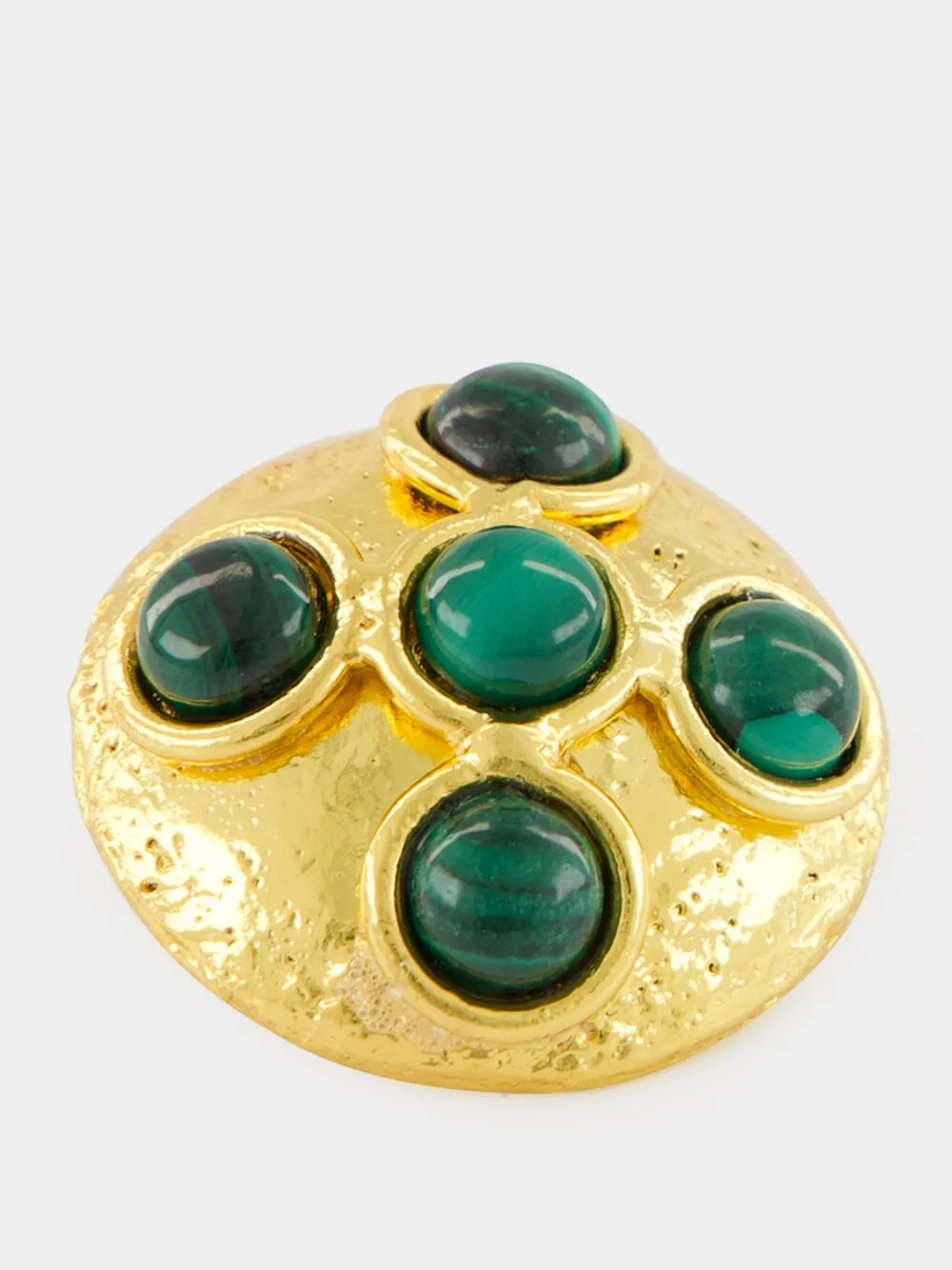 Theodora Gold Earrings with Malachite sold by Fashion Clinic product image thumbnail 4