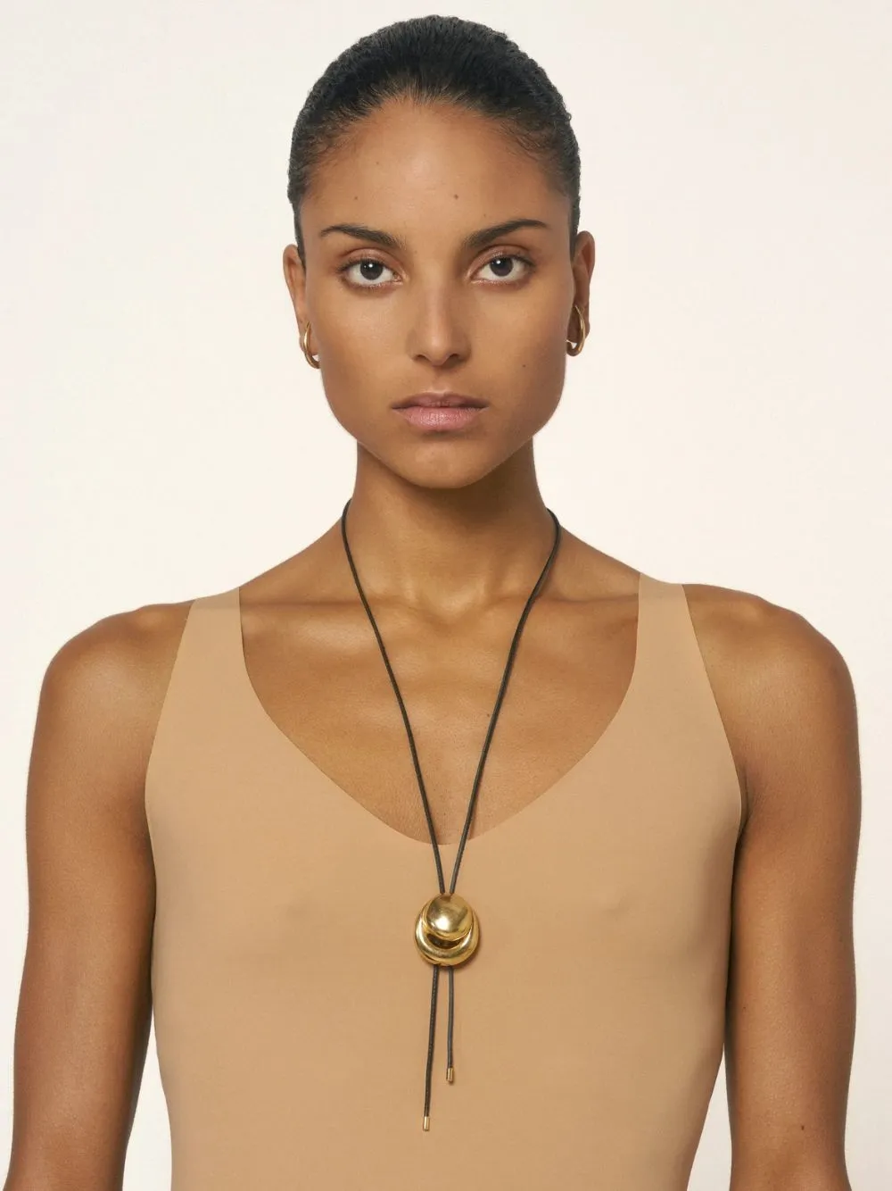 Gold Blow Up Cord Bolo Tie Necklace sold by Fashion Clinic product image thumbnail 3
