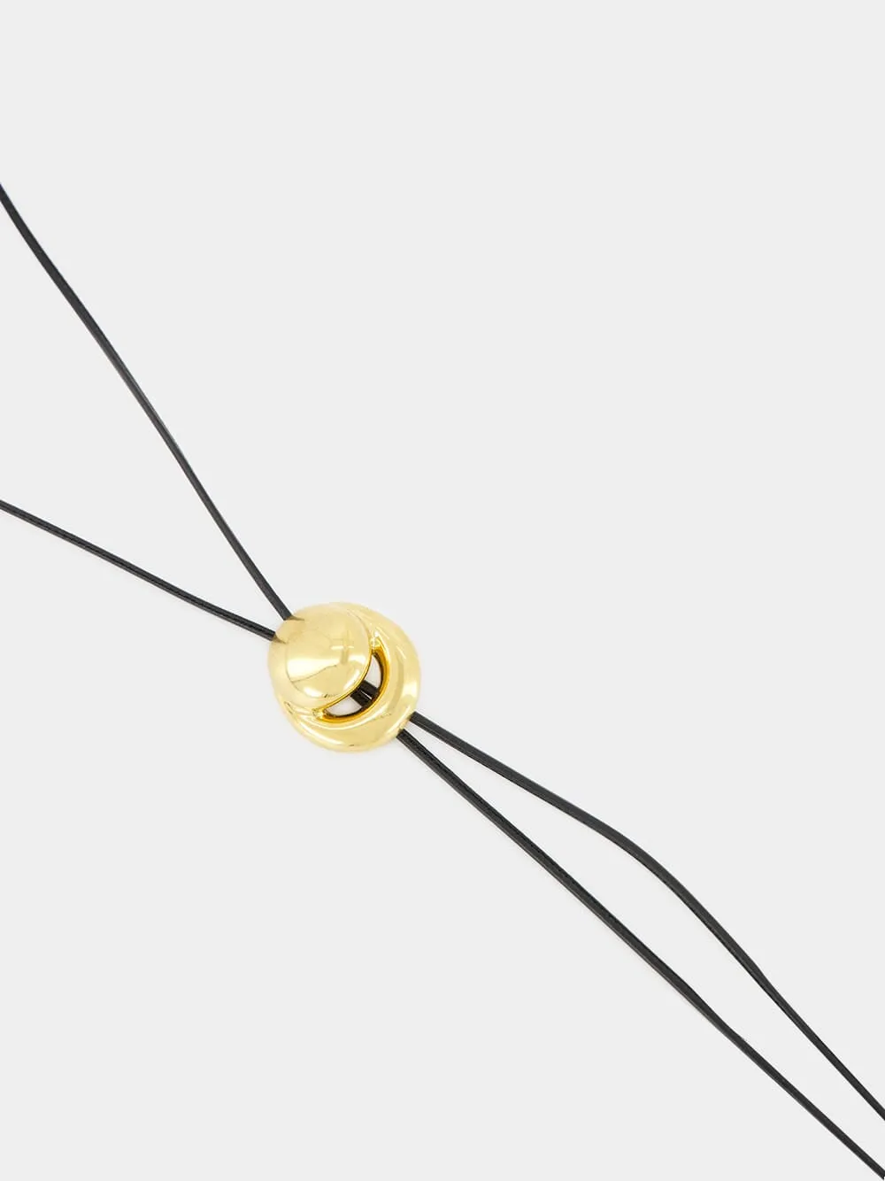 Gold Blow Up Cord Bolo Tie Necklace sold by Fashion Clinic product image thumbnail 4