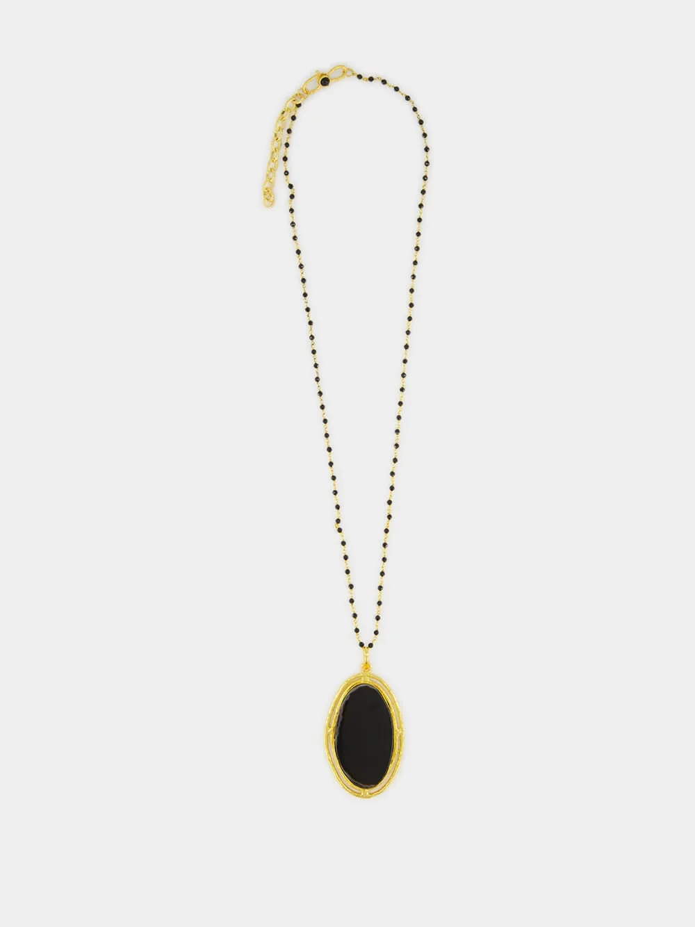 Rosarie Necklace with Brown Agate Pendant sold by Fashion Clinic