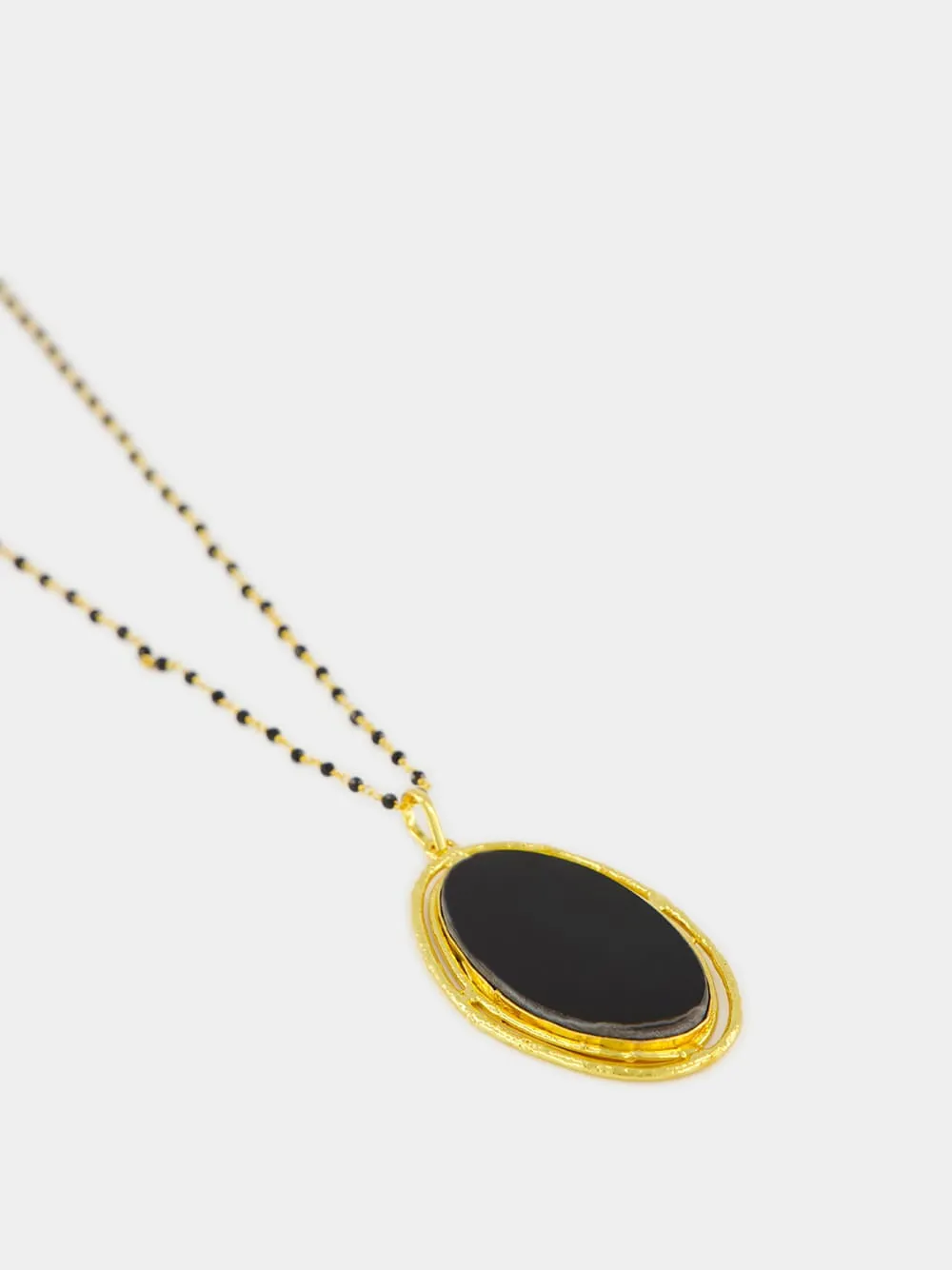 Rosarie Necklace with Brown Agate Pendant sold by Fashion Clinic product image thumbnail 2