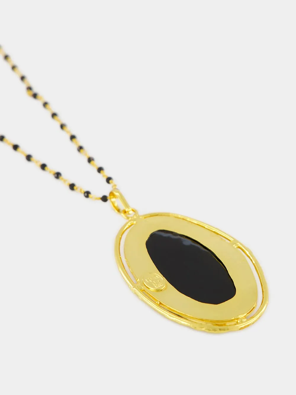 Rosarie Necklace with Brown Agate Pendant sold by Fashion Clinic product image thumbnail 4