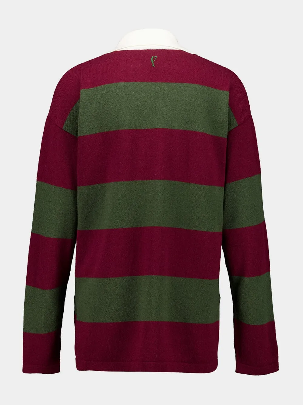 Trilium Cabernet and Peacoat Knitted Striped Polo Shirt sold by Fashion Clinic product image thumbnail 3