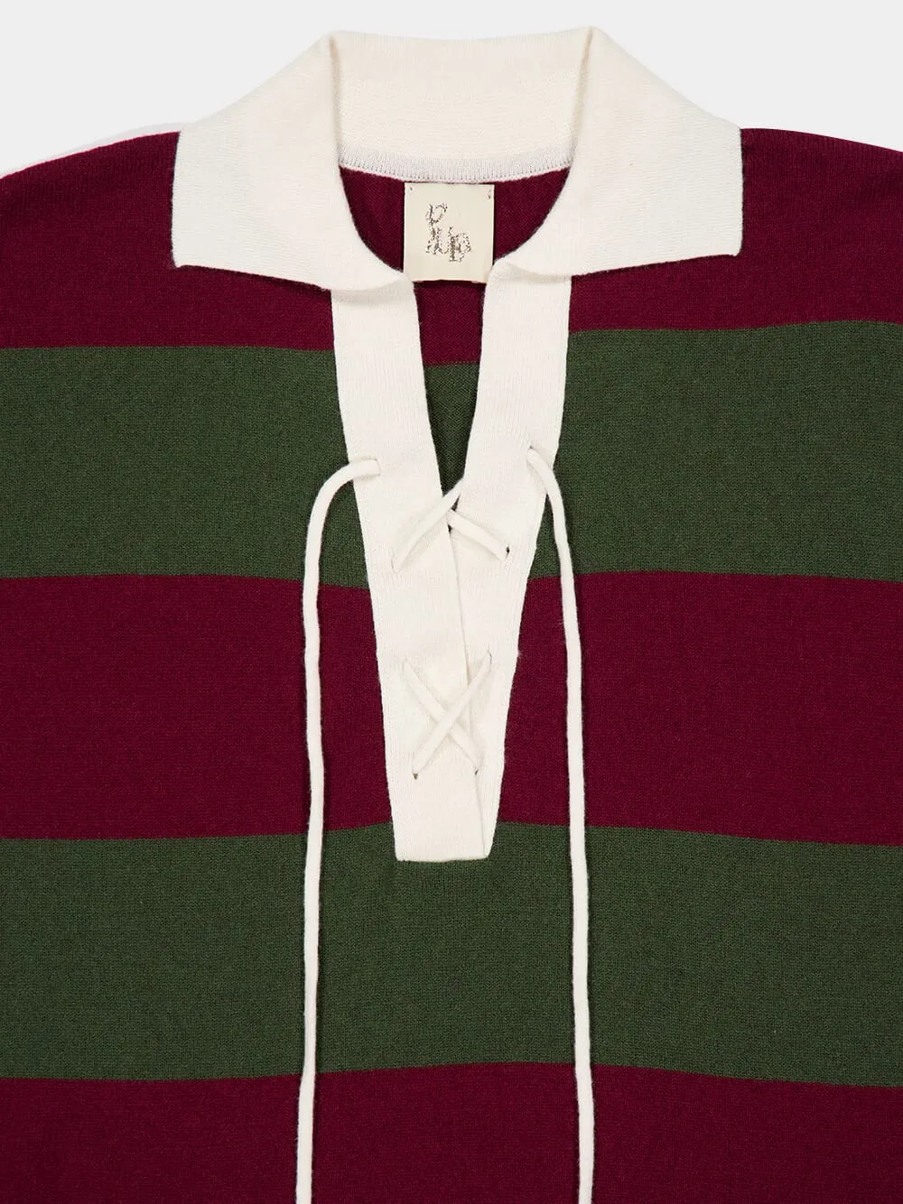 Trilium Cabernet and Peacoat Knitted Striped Polo Shirt sold by Fashion Clinic product image thumbnail 5