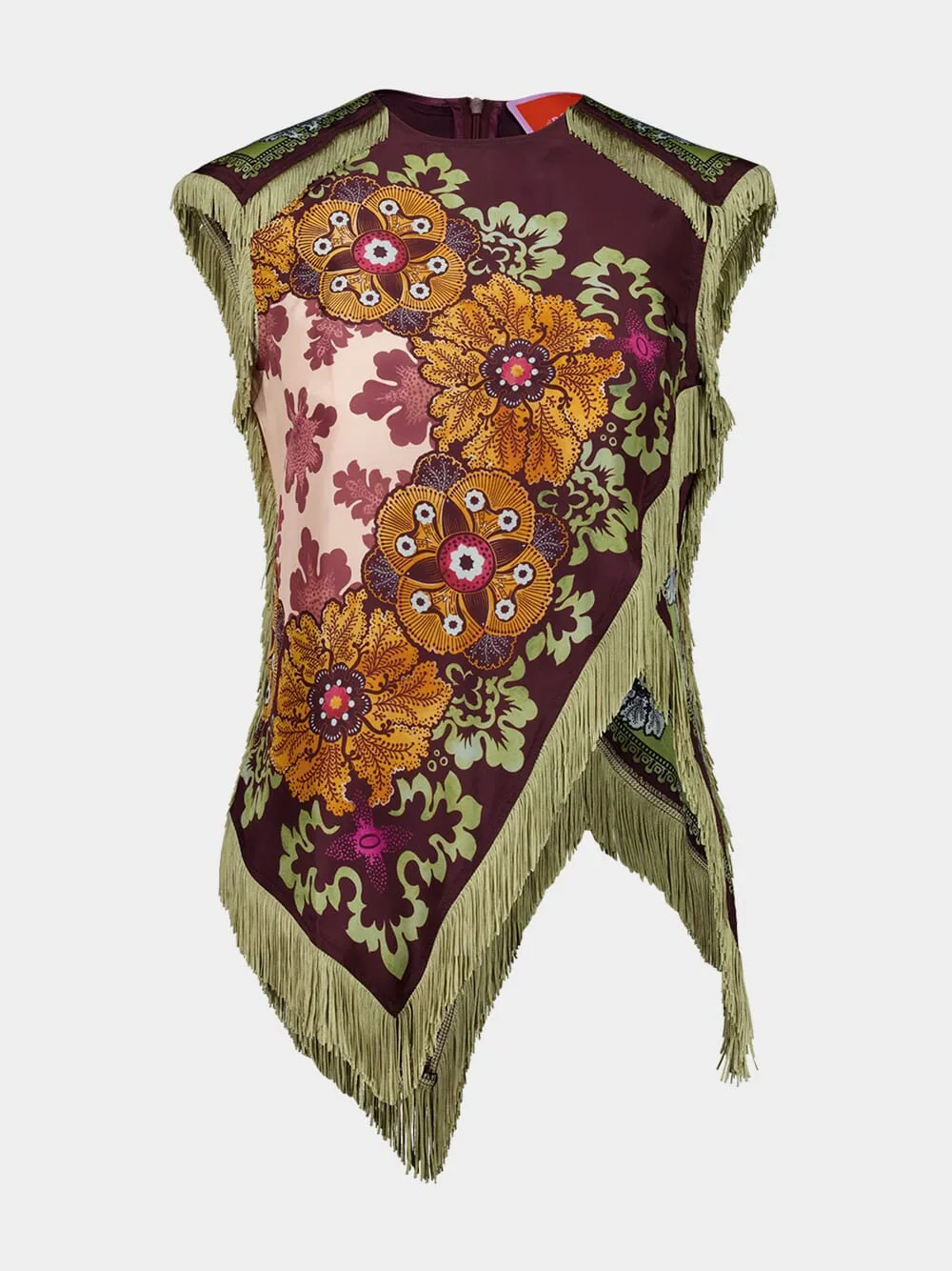 Bounty Placée Scarf Top in Burgundy Silk Voile sold by Fashion Clinic