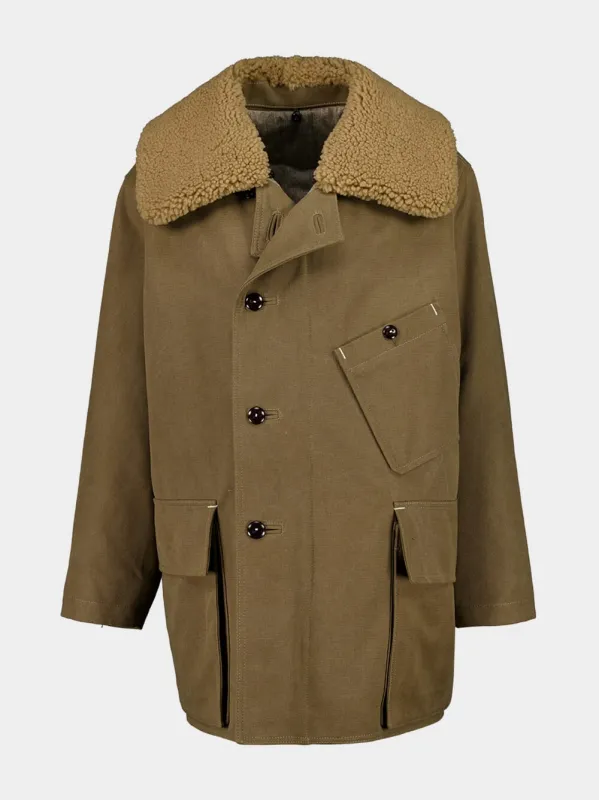 Sisal Shearling Winter Parka in Water-Repellent Canvas sold by Fashion Clinic
