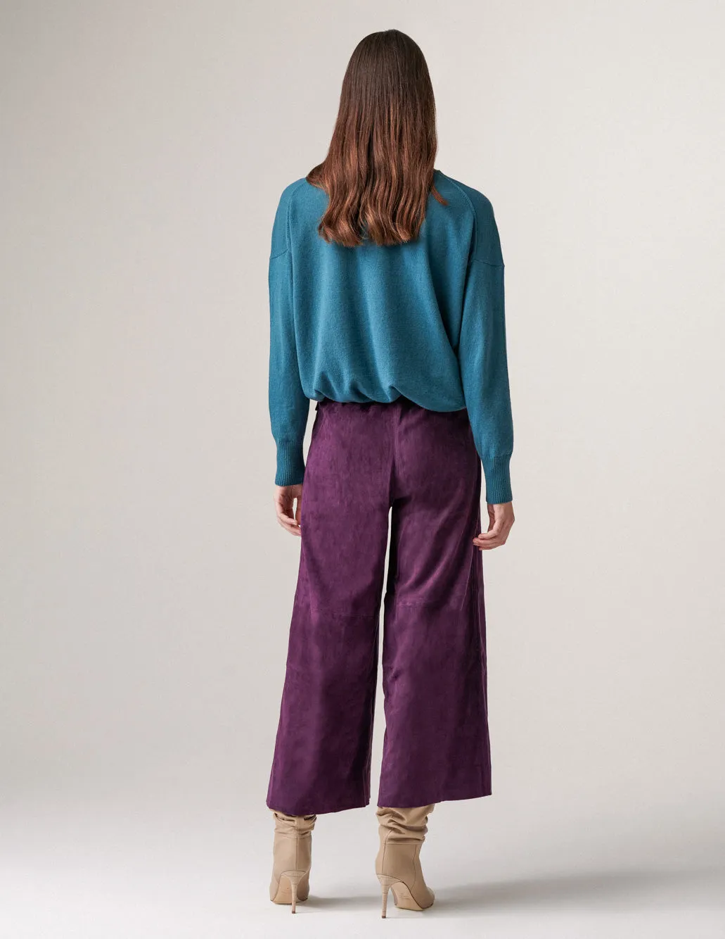 V-Neck Petrol Cashmere Sweater sold by Fashion Clinic product image thumbnail 4