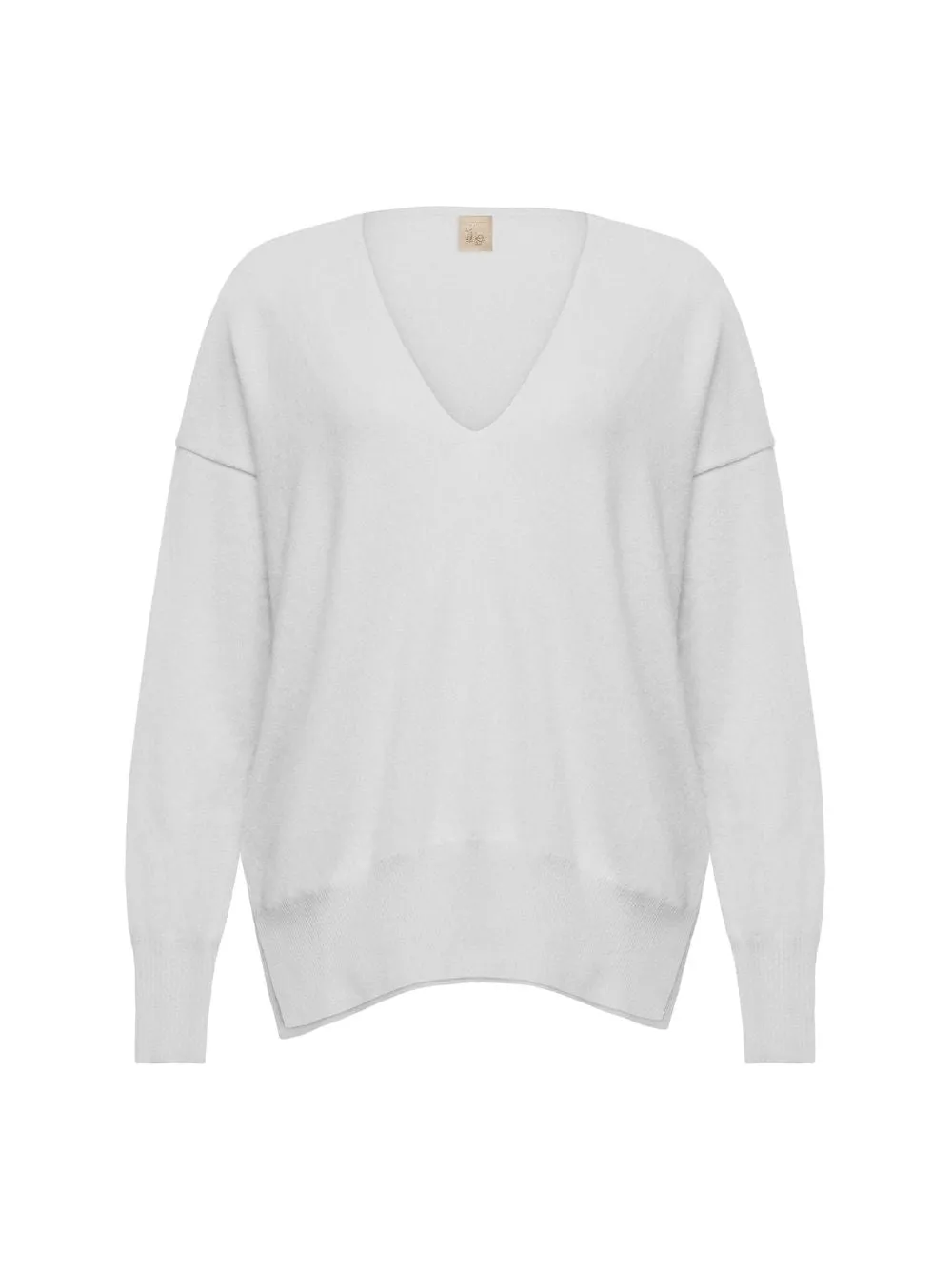 V-Neck Light Grey Cashmere Sweater sold by Fashion Clinic product image thumbnail 5