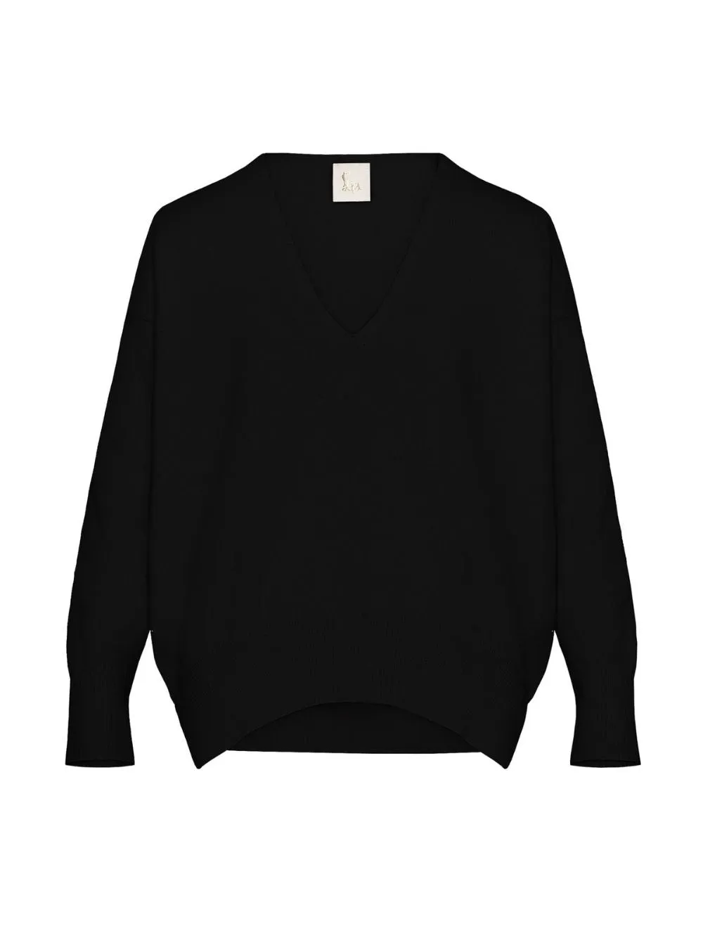 V-Neck Black Cashmere Sweater sold by Fashion Clinic