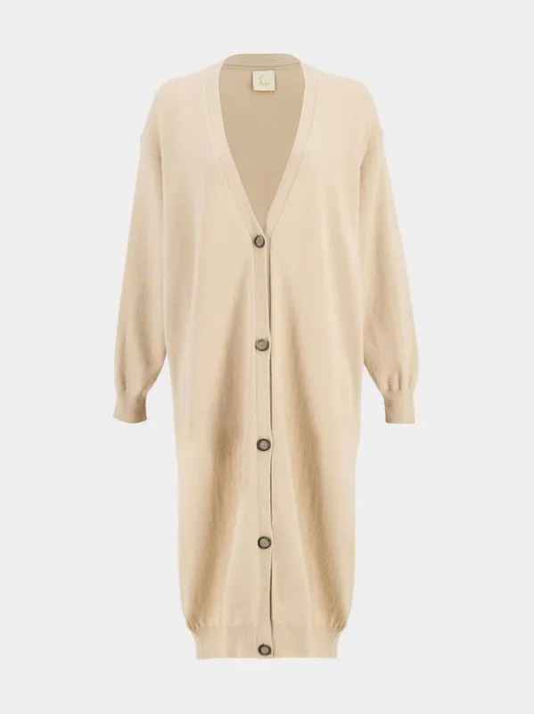 Long Camel Cashmere Cardigan sold by Fashion Clinic