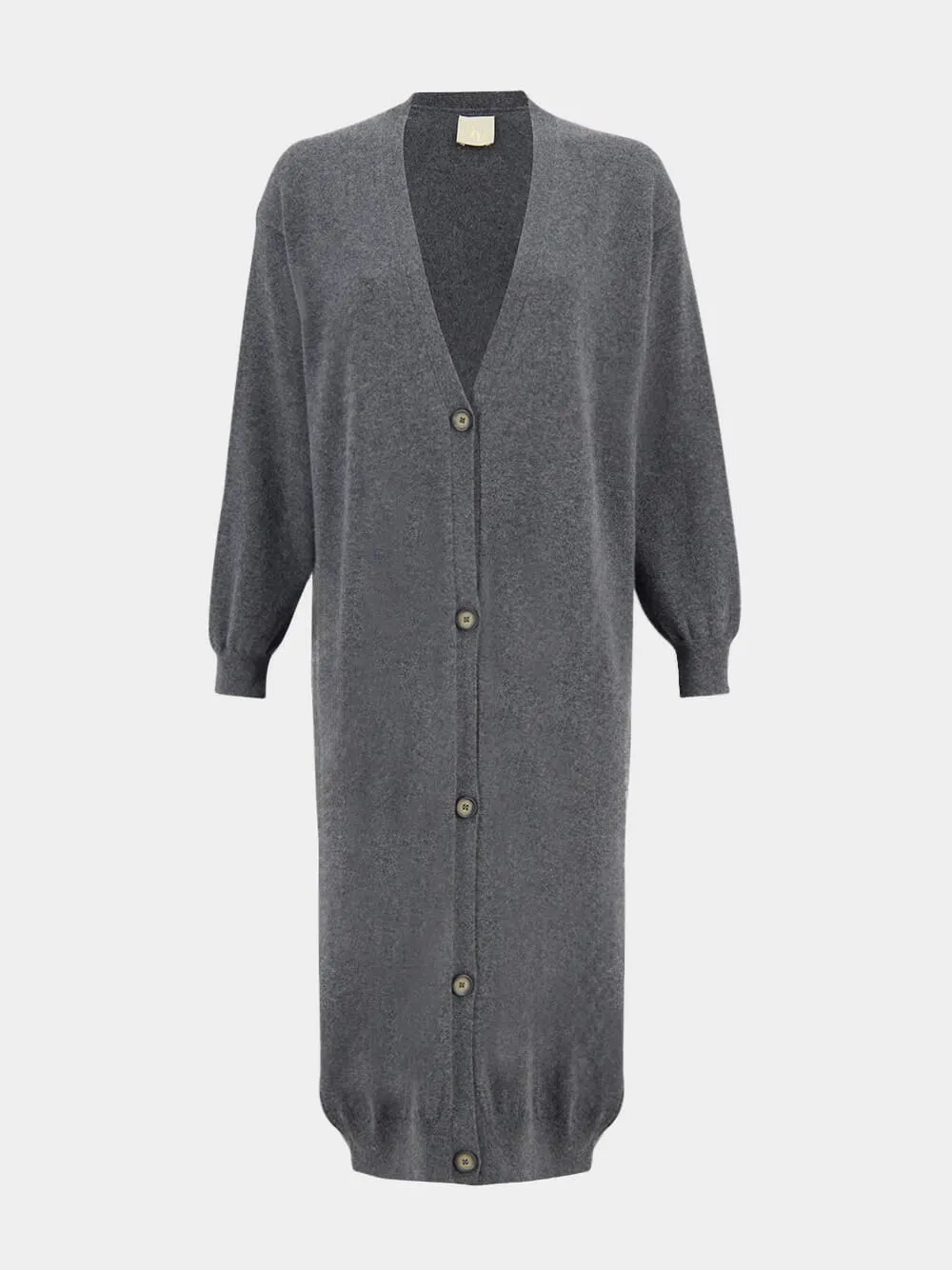 Long Dark Grey Cashmere Cardigan sold by Fashion Clinic