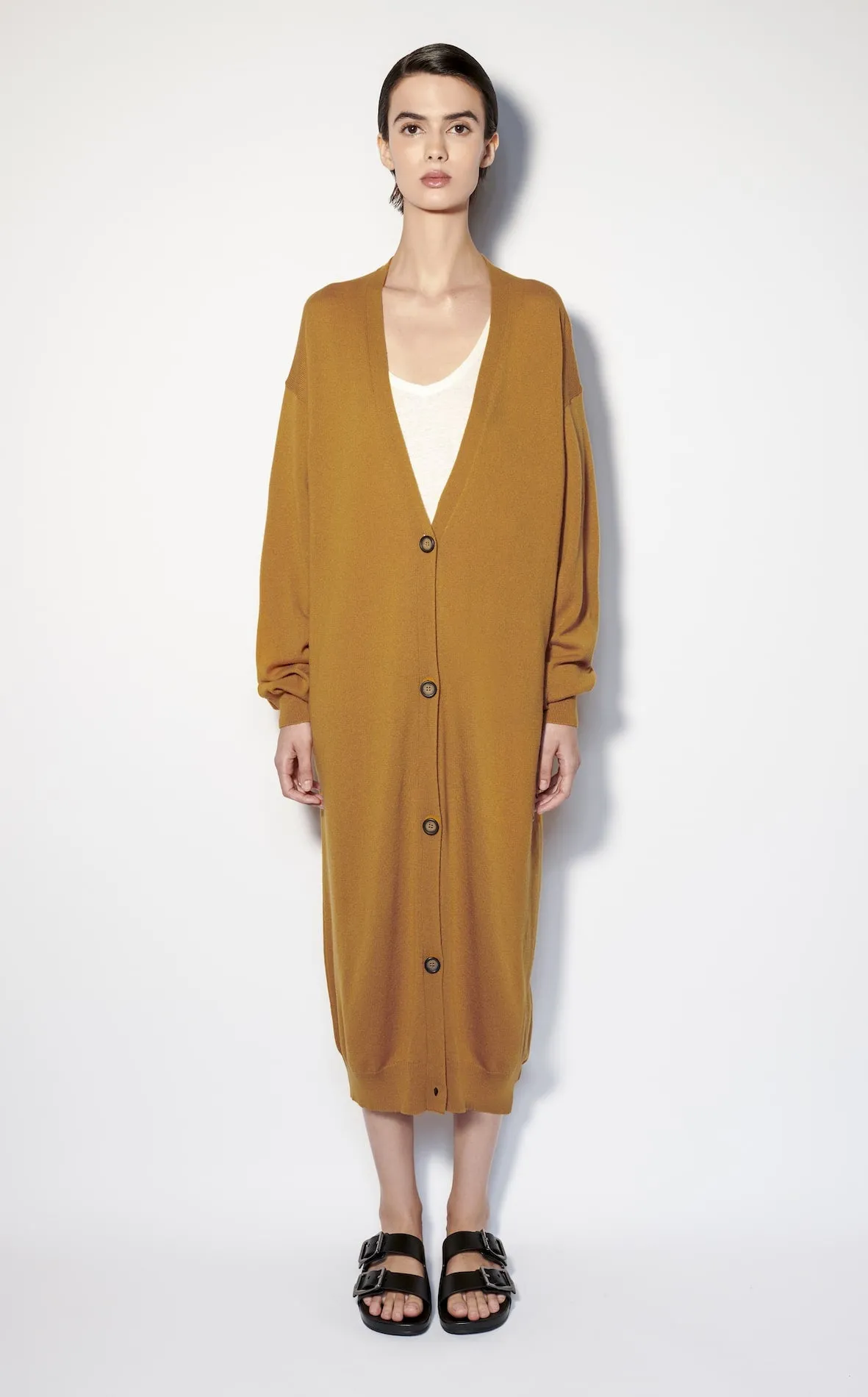Long Mustard Cashmere Cardigan sold by Fashion Clinic product image thumbnail 2