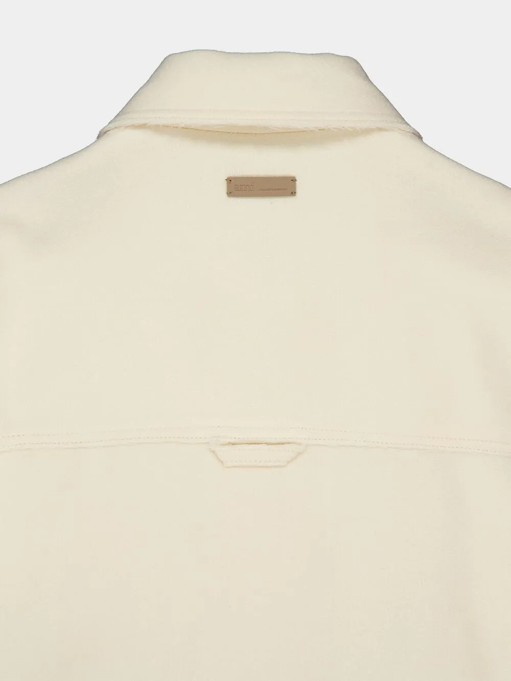 Ivory Boiled Wool Buttoned Jacket sold by Fashion Clinic product image thumbnail 5