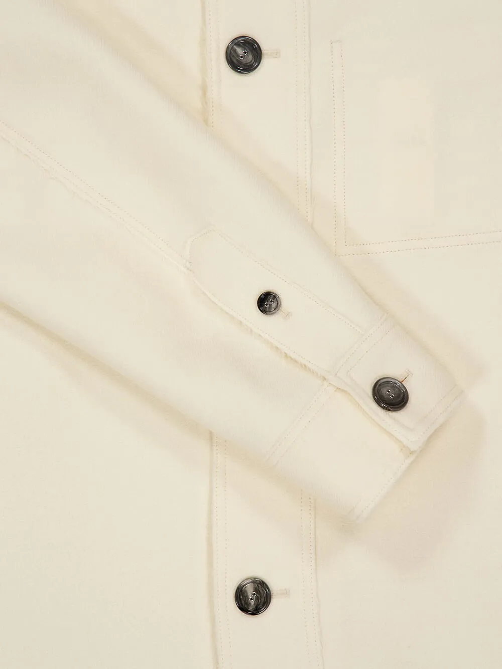 Ivory Boiled Wool Buttoned Jacket sold by Fashion Clinic product image thumbnail 4