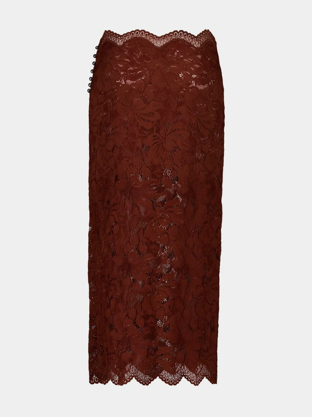 Cinnamon Brown Lace Midi Skirt sold by Fashion Clinic product image thumbnail 2