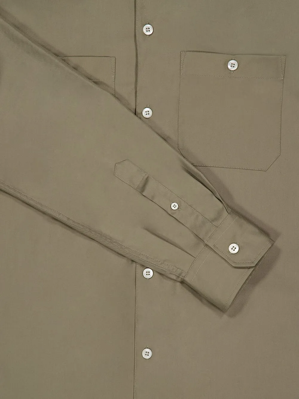Khaki Green Long-Sleeve Cotton Shirt sold by Fashion Clinic product image thumbnail 4