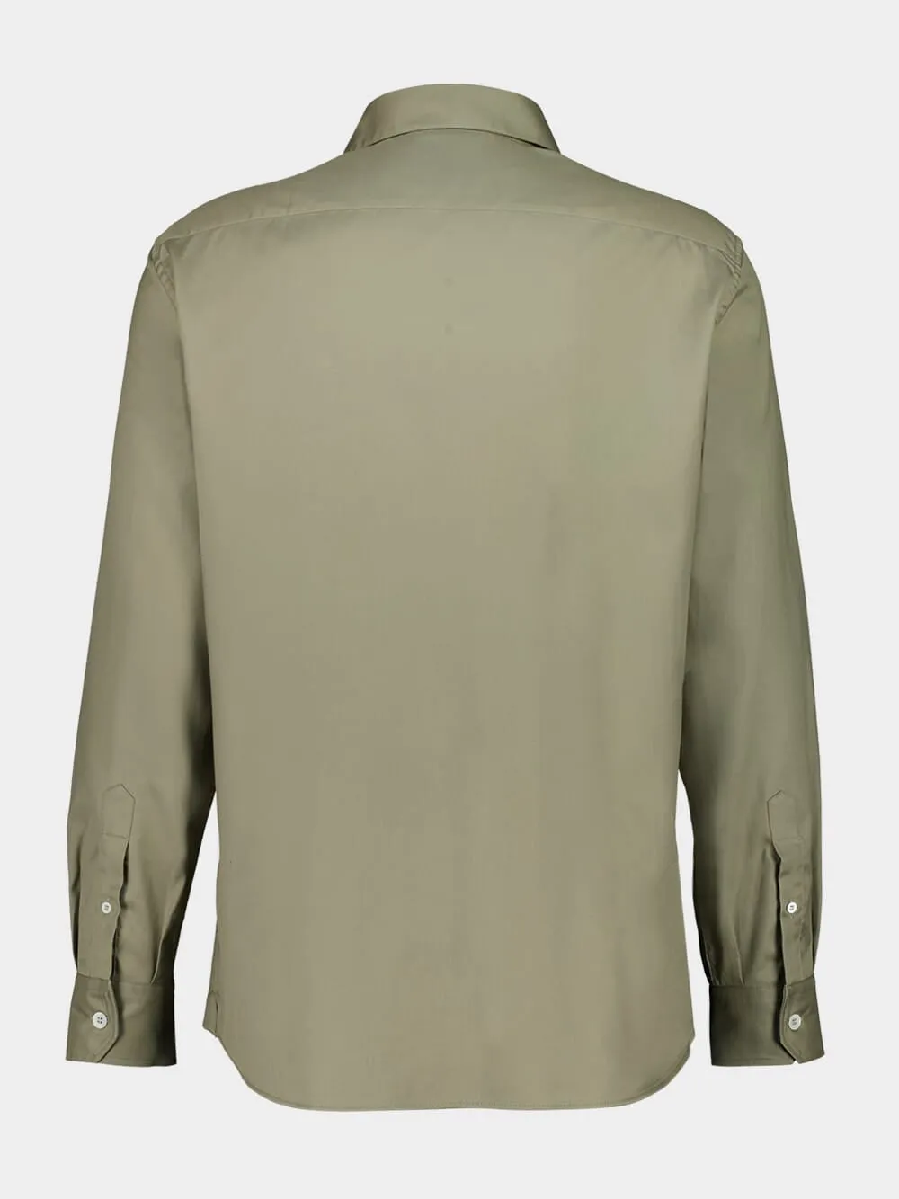 Khaki Green Long-Sleeve Cotton Shirt sold by Fashion Clinic product image thumbnail 2