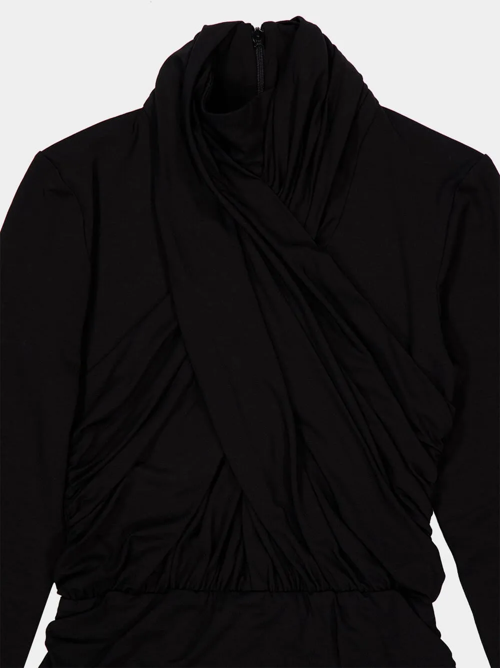 Black Pleated Jersey Midi Dress sold by Fashion Clinic product image thumbnail 3