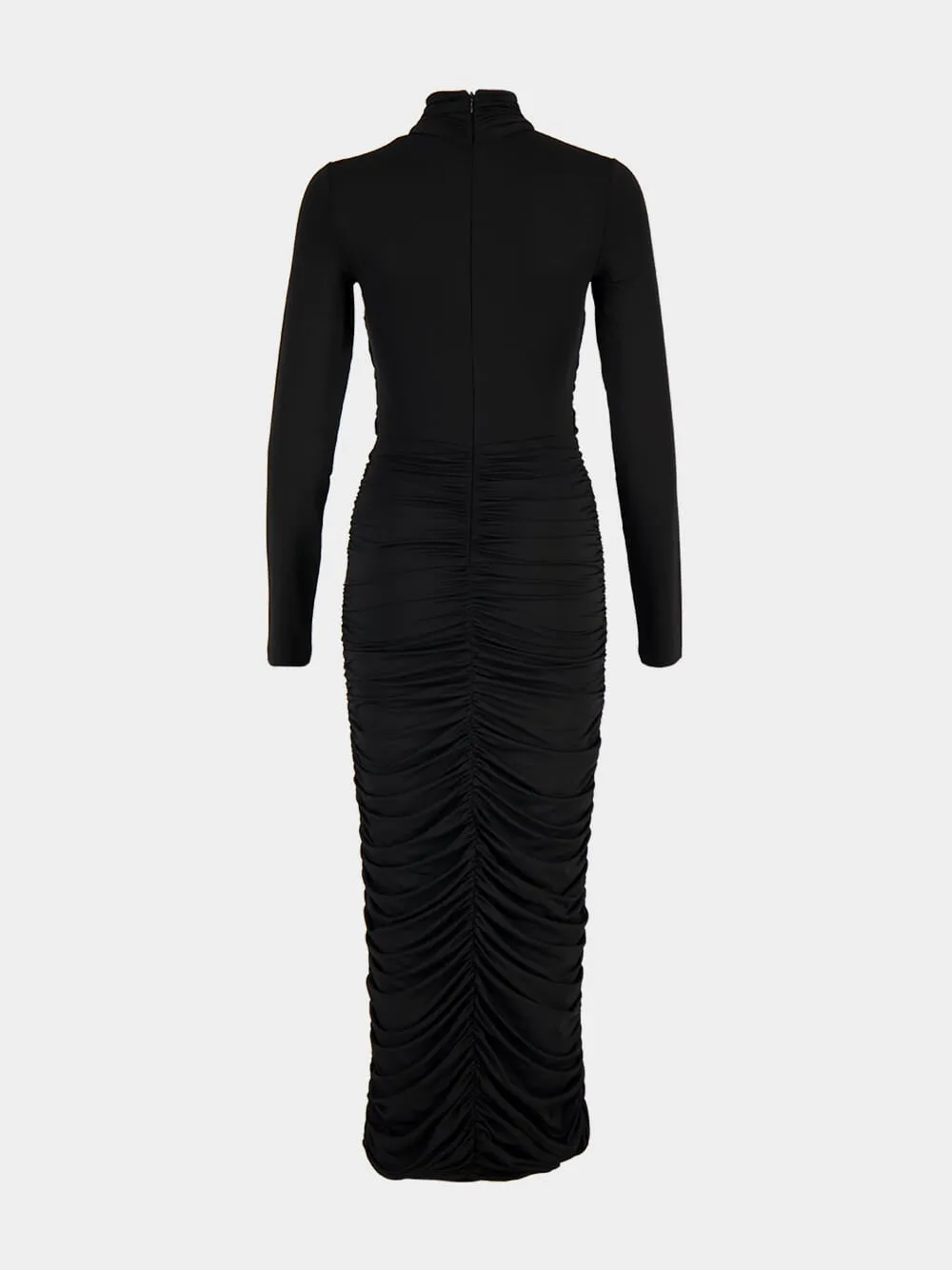 Black Pleated Jersey Midi Dress sold by Fashion Clinic product image thumbnail 2