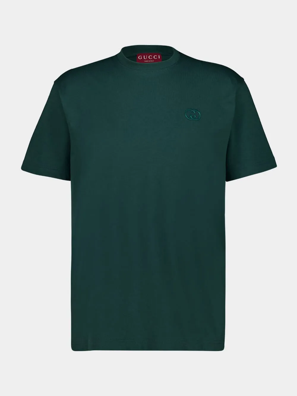Green Cotton Crew-Neck T-Shirt sold by Fashion Clinic