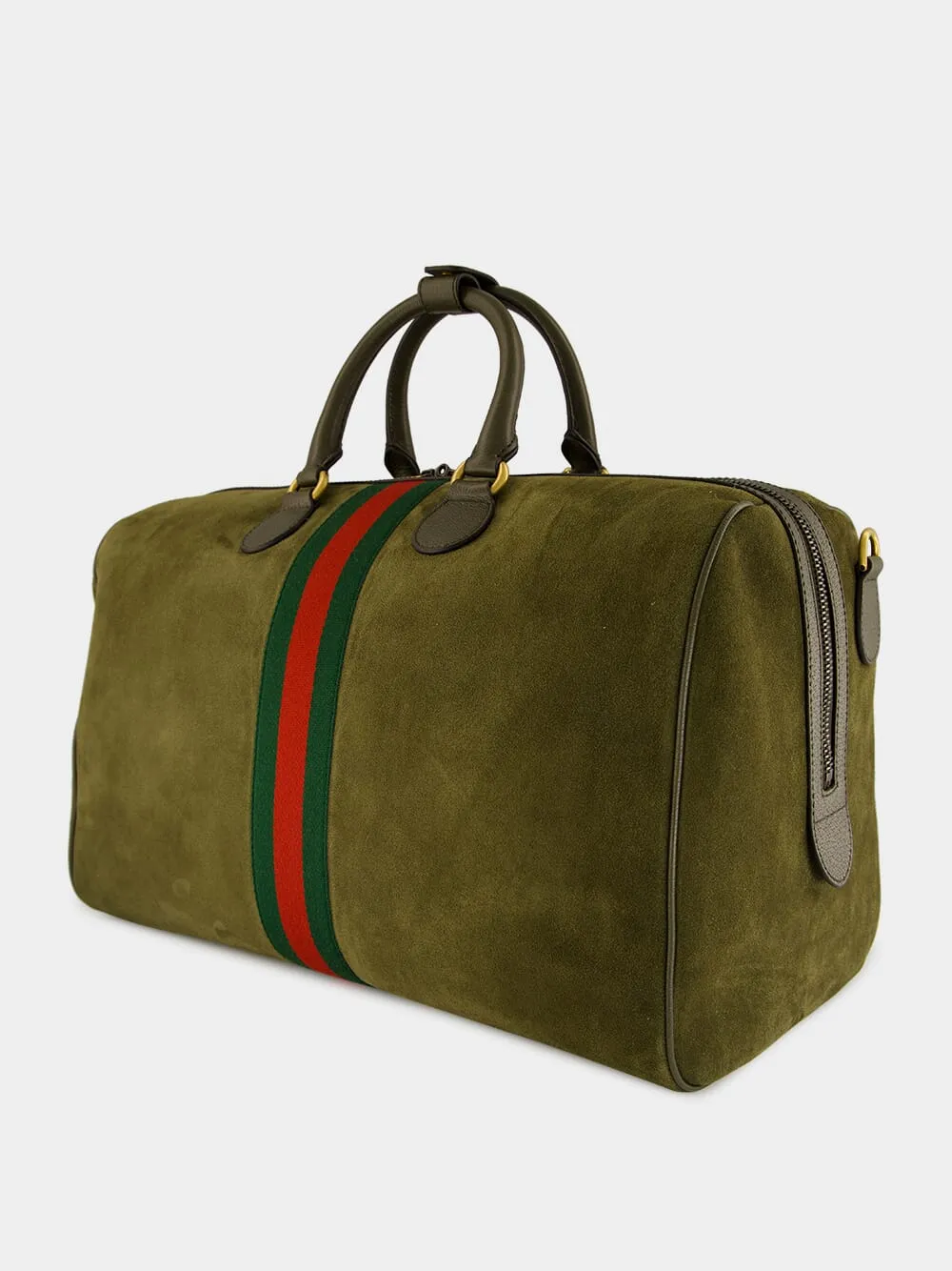 Dark Green Suede Savoy Duffle Bag sold by Fashion Clinic product image thumbnail 5