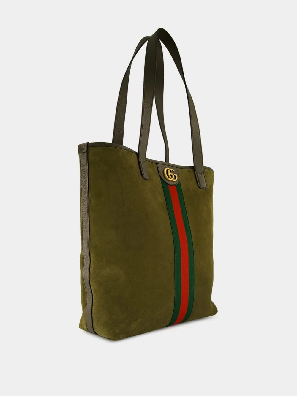 Dark Green Suede Ophidia Tote Bag sold by Fashion Clinic product image thumbnail 2