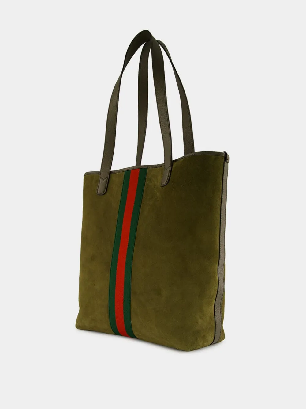 Dark Green Suede Ophidia Tote Bag sold by Fashion Clinic product image thumbnail 4