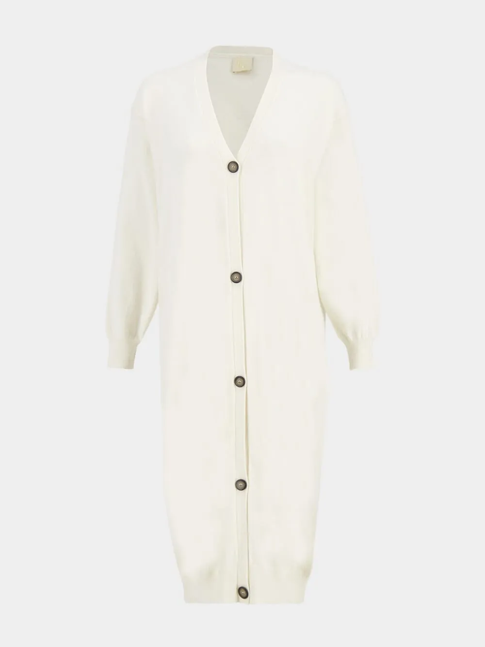 Long Off-White Cashmere Cardigan sold by Fashion Clinic