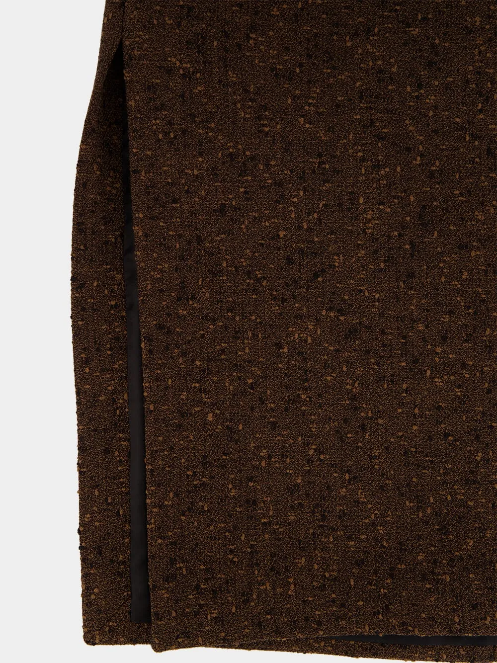 Dark Brown Seeded Wool Midi Skirt sold by Fashion Clinic product image thumbnail 4