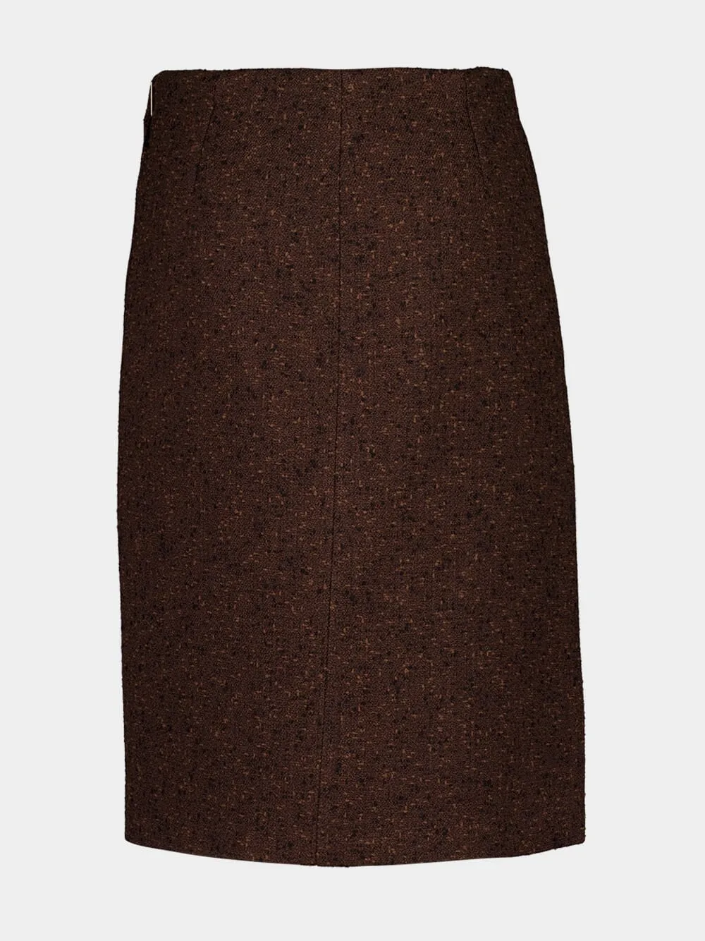 Dark Brown Seeded Wool Midi Skirt sold by Fashion Clinic product image thumbnail 2