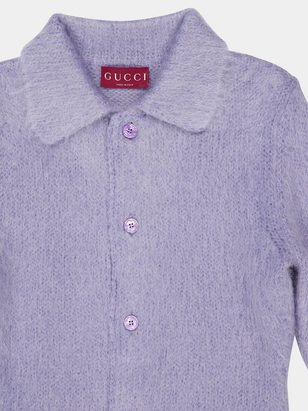 Lilac Brushed Mohair Wool Cardigan sold by Fashion Clinic product image thumbnail 3