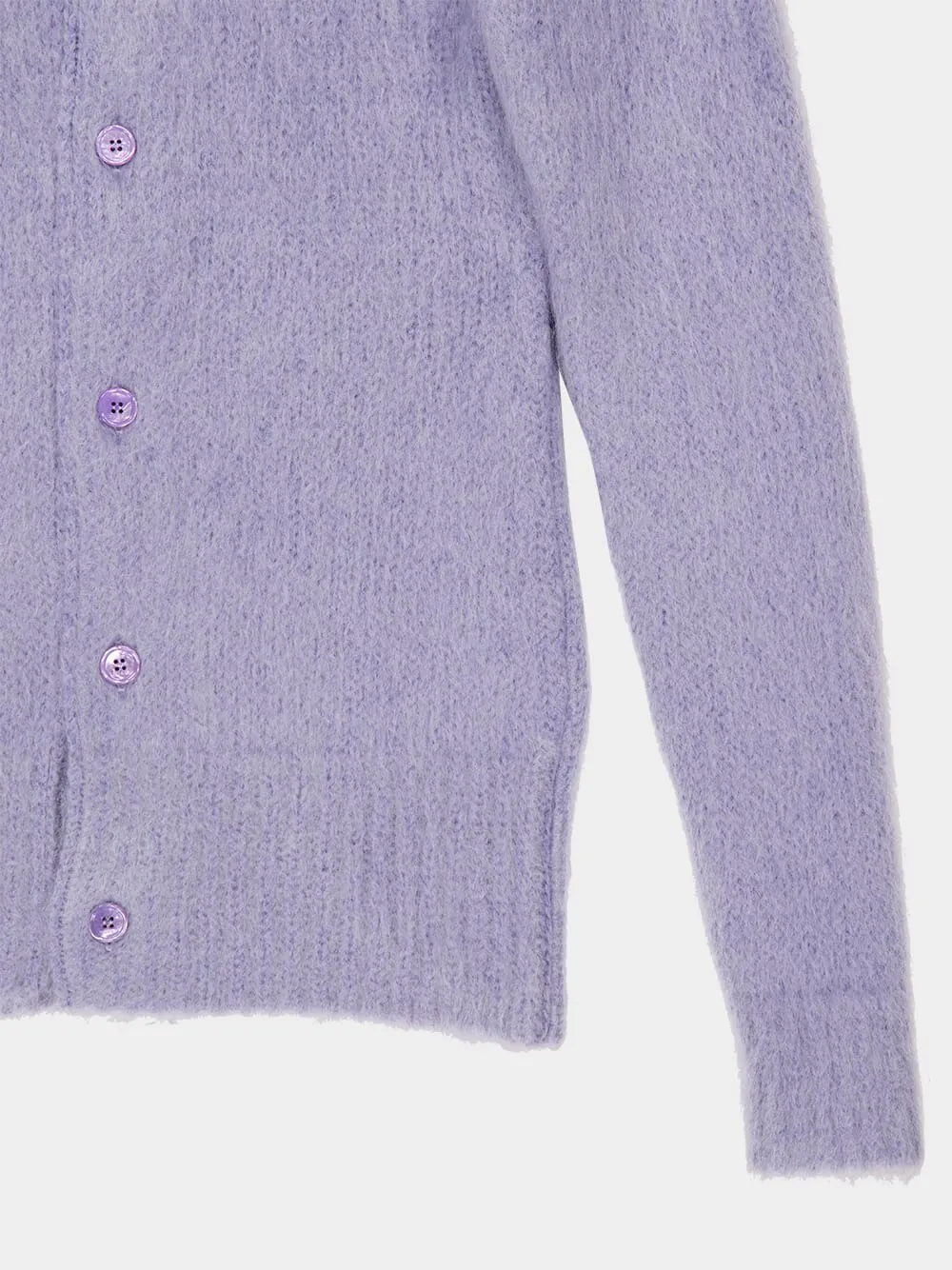 Lilac Brushed Mohair Wool Cardigan sold by Fashion Clinic product image thumbnail 4