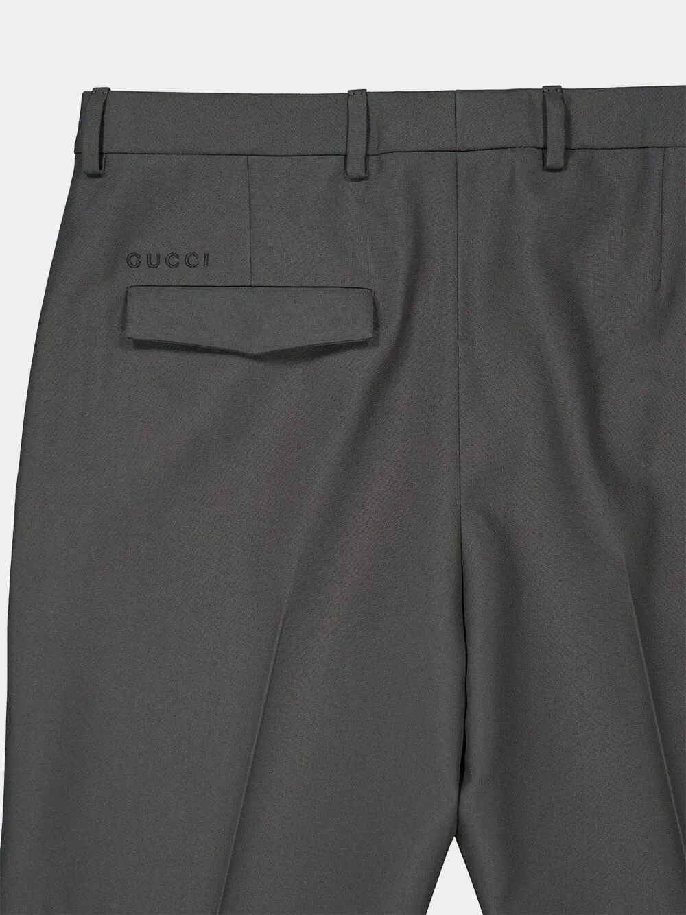 Grey Straight Fit Technical Panama Trousers sold by Fashion Clinic product image thumbnail 4