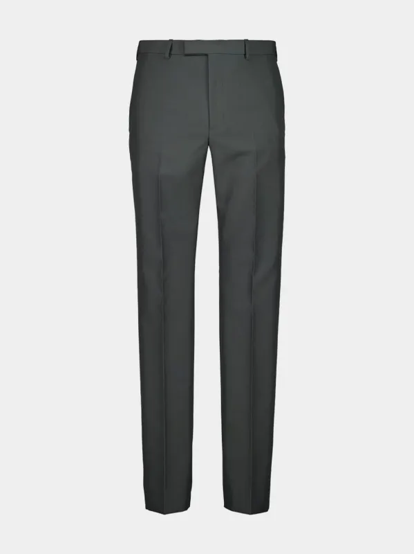 Grey Straight Fit Technical Panama Trousers made by Gucci