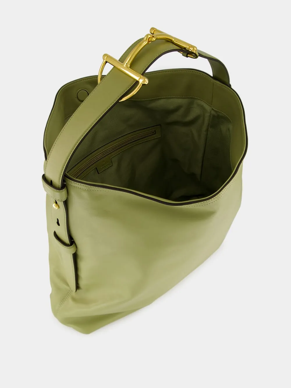 Sage Green Leather Large Tote Bag sold by Fashion Clinic product image thumbnail 5