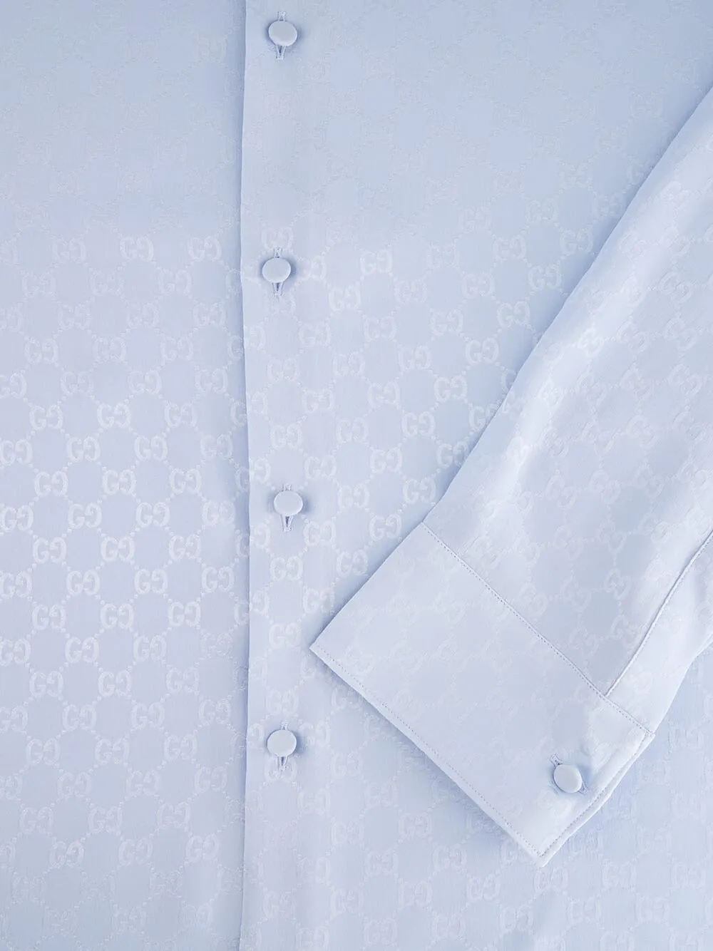 Light Blue GG Silk Jacquard Shirt sold by Fashion Clinic product image thumbnail 4