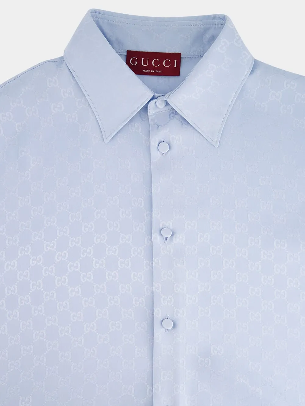 Light Blue GG Silk Jacquard Shirt sold by Fashion Clinic product image thumbnail 3