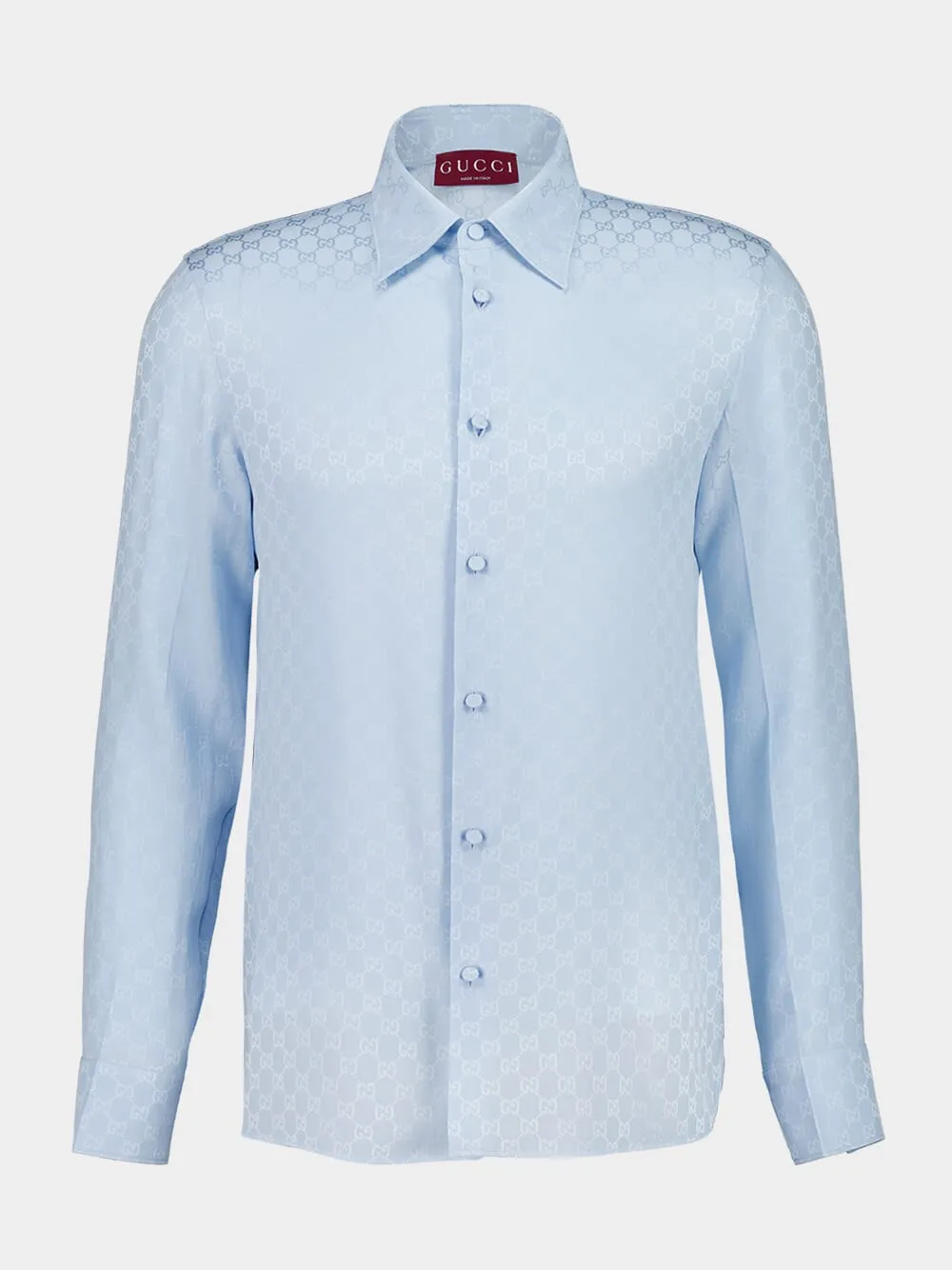 Light Blue GG Silk Jacquard Shirt sold by Fashion Clinic