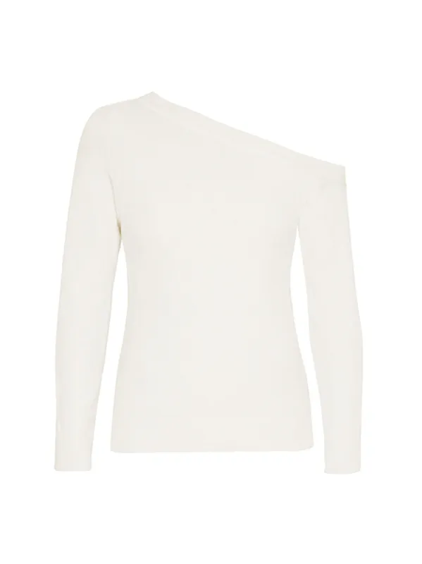 Asymmetric Off-White Cashmere Sweater sold by Fashion Clinic