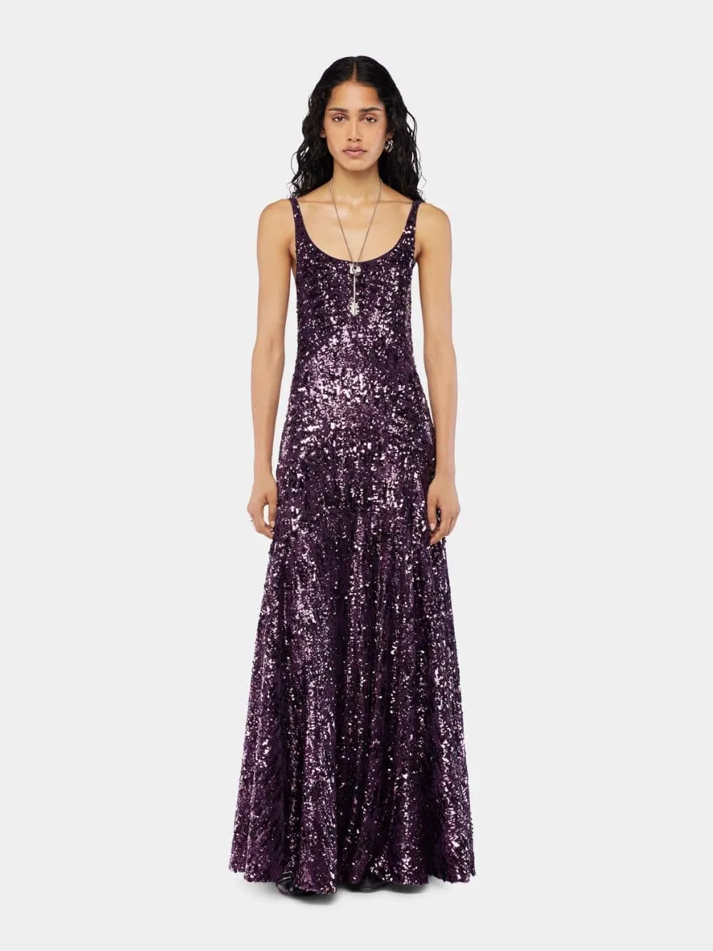 Plum Gown Sequin Dress sold by Fashion Clinic