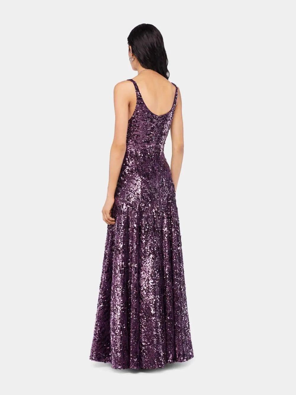Plum Gown Sequin Dress sold by Fashion Clinic product image thumbnail 3