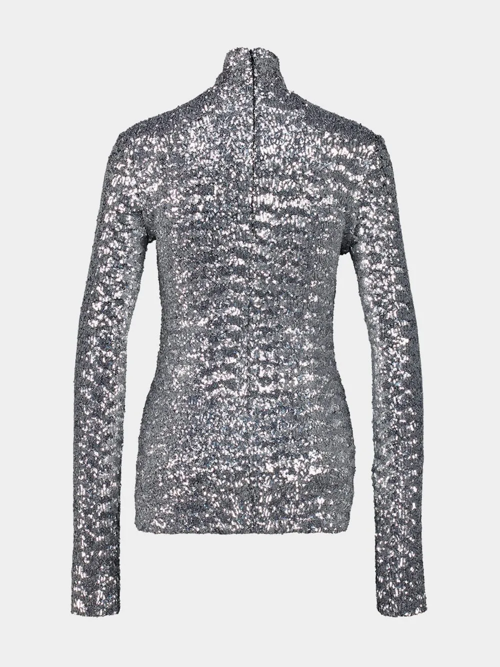 Silver Sequin Turtle-Neck Top sold by Fashion Clinic product image thumbnail 3