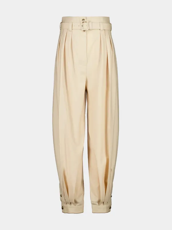Cream Hypnotic Wool Harem Pant sold by Fashion Clinic