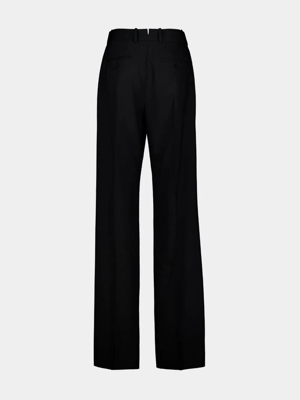 Black Wool Straight-Leg Trousers sold by Fashion Clinic product image thumbnail 2